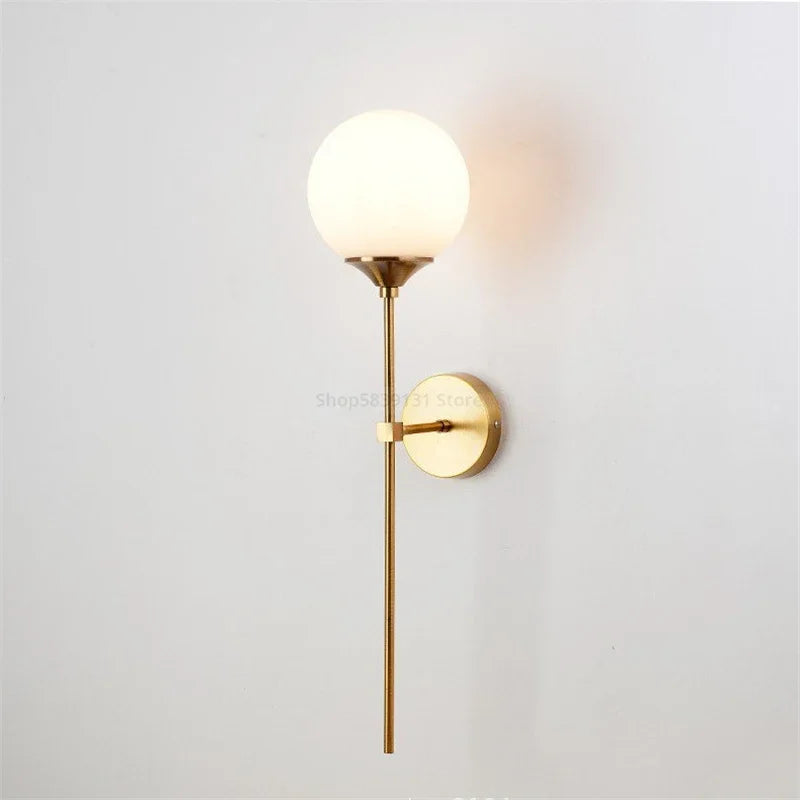 Elegant Glass Wall Sconce – Nordic Light for Bedroom Decor
