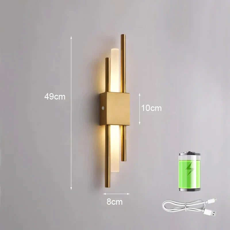 Nordic LED Wall Lamp with USB Plug for Bedroom Decor